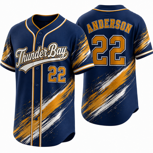 Personalized <b>Button</b> Front Baseball Jersey Mens Breathable Quickdry Soft Interlock Custom Artwork Summer Season Factory Wholesale - Product Image 6