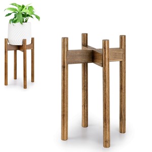 Aqdus Saleem BM-LSP018 Bamboo Ladder Tiered Plant Stand | Mid Century Modern Outdoor Wholesale Natural Honey Wooden <b>Planter</b> - Product Image 1