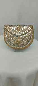 Bolso de Mano de Lujo para Mujer, con Cadenas de Perlas y Diamantes, Cristal, para Fiestas de Verano, Bodas, con Bolsillo para Celular - Product Image 2