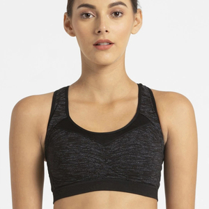 สปอร์ตบราคุณภาพสูงไร้ตะเข็บสำหรับผู้หญิง ระบายอากาศได้ดี เหมาะสำหรับออกกำลังกาย ดีไซน์แบบผูกคอ มีโลโก้ด้านหน้า สามารถสั่งทำโลโก้ได้ ดีไซน์ทันสมัยและเซ็กซี่ - Product Image 6