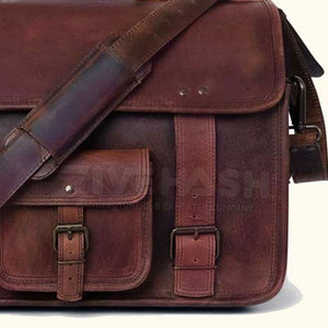 Classic Leather Laptop Bag Elegant Design With Spacious Storage Ideal For Office Work Business Travel And Daily Carry Use - Product Image 3