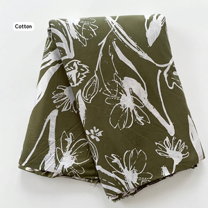 Premium Cotton Silk Screen Printed <b>Fabrics</b> with Elegant Floral Designs for Fashion Apparel and Global Wholesale Supply. - Product Image 1