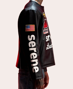 American Style Retro Casual <b>Workout</b> <b>Jacket</b> for Men 100% Cotton Thick Woven Embroidered Slim Fit Autumn OEM Service - Product Image 1