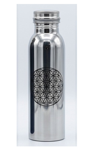 ขวดน้ำทองแดงเคลือบนิกเกิลซิลเวอร์ ลายพิเศษ ดีไซน์ทันสมัย พกพาสะดวก - Product Image 1