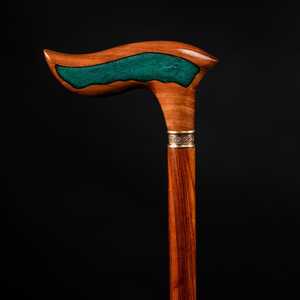 Canne de marche décorative en bois avec incrustation en résine de qualité supérieure, bâton de soutien pour la marche quotidienne, utilisation quotidienne et cadeau de luxe - Product Image 5