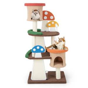 4-In-1 Indoor Cat Tree con 2 condomini e piattaforme per graffiare e giocare - Product Image 3