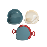 Boîte à lunch pliable en plastique écologique Northfox Dinosaur, motif dessin animé mignon, sans BPA, réutilisable, double compartiment, pour les enfants à l'école
