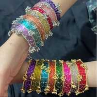 Fabricants professionnels de bracelets décoratifs en verre kashmiri pour femmes, fabriqués en usine, bracelets goutte de pluie pour femmes, Churiyan par Star Impex