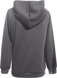 Sweat-shirt à capuche décontracté pour femme, à manches longues, avec cordon de serrage, imprimé graphique avec slogan et lettres, à épaules tombantes - Product Image 2