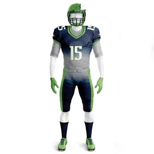 "Full Sublimated American Football Uniform Set Custom Gradient Team Jersey and <b>Padded</b> <b>Pants</b> Men Youth Training" - Product Image 6