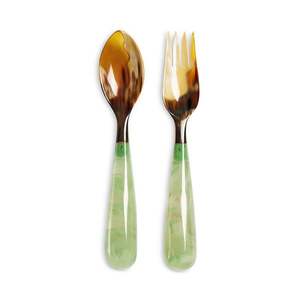 Shiny Green Resin Salad Serving Spoon Set Eco-Friendly Dishwasher <b>Safe</b> Salad <b>Tools</b> Home Kitchen Utensil Hot Selling Salad <b>Tools</b> - Product Image 1