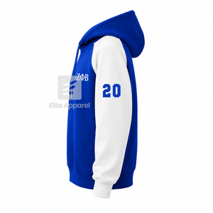 เสื้อฮู้ดดี้ชมรมนักศึกษาหญิงเซต้า ฟิ เบต้า ปักโลโก้ด้านหน้า สีน้ำเงินและสีขาว แขนสั้น ผ้าฝ้าย สำหรับผู้หญิง - Product Image 3
