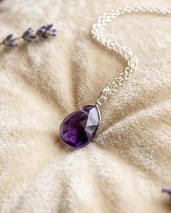 Amethyst Necklace Pendant Natural Purple Crystal Gemstone Handmade Silver Healing Fashion Jewelry Necklace - Product Image 4