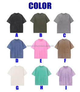 Camisetas lavadas con ácido para hombre superventas, camisetas personalizadas OEM al por mayor de peso pesado DTG impresas gráficas Vintage, secado rápido Puff - Product Image 2