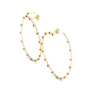 ต่างหูทองคำแท้ 14K ทรงกลม ประดับทับทิม 0.5 กะรัต REYES ขายดี สำหรับผู้หญิง ของขวัญสุดหรูสำหรับงานหมั้น - Product Image 3