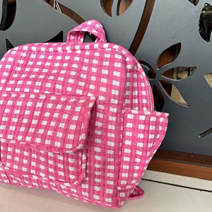 Handmade Cotton Quilted <b>Toddler</b> <b>Backpack</b> Large Floral Preschool School Bag Zipper Closure Soft Street Use Gift for Christmas - Product Image 3