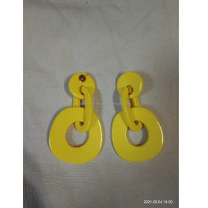 Top Trending Designer Resin <b>Hoop</b> <b>Earring</b> for Party Other Function <b>Fashion</b> Jewelry With Mustard Color Resin <b>Earrings</b> - Product Image 3