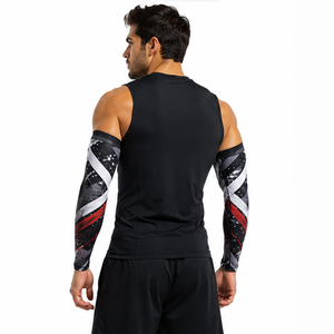 Mangas de compresión personalizadas para hombre, transpirables, elásticas, para deportes, correr, ciclismo, entrenamiento físico, protección y soporte atlético. - Product Image 6