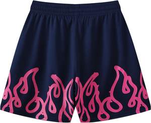 Pantalones Cortos de Baloncesto Americanos Ecológicos de Poliéster/Algodón, Doble Malla, Secado Rápido, Transpirables, Estampado Floral, Ajuste Holgado, Última Moda Urbana - Product Image 2