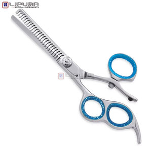 Rainbow Color Sharp Edge Comfortable <b>Rubber</b> <b>Plastic</b> for Salons Professional Japanese Steel Hair Thinning Scissors 6.5 Inch - Product Image 6