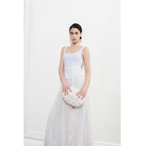 Faldas largas de moda para mujer, ODM SERENE MAXI SKIRT FLORAL MESH LACE, faldas largas tejidas con encaje bordado para mujer - Product Image 3