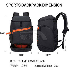 Sac à dos de basketball professionnel avec compartiment ventilé pour chaussures et tissu imperméable pour une utilisation par tous les temps - Product Image 6