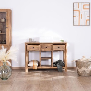 Colonne de rangement en bois de manguier massif avec façade en verre Vandana Royal Nature - Product Image 6