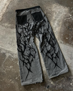Pantalones Glory personalizados con estampado moderno, cintura alta, estilo desgastado, largos, con bolsillos laterales, para ropa urbana, unisex, OEM - Product Image 5