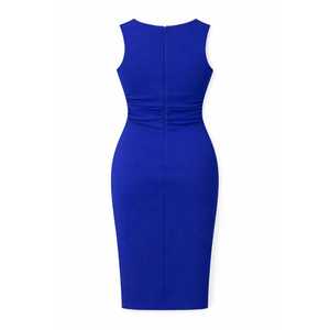 Vestido Azul de Punto Vintage para Mujer, Elegante, Ajustado, para Oficina, Moderno y Cómodo - Product Image 2