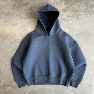 Fabricant personnalisé Pull 450gsm 600gsm Sweat-shirt à capuche épais en coton de luxe uni épaules tombantes surdimensionnées pour hommes - Product Image 1