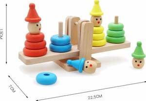 Báscula de equilibrio de madera colorida de calidad genuina con formas redondas, madera natural de la India, exportador a precio de mayoreo. - Product Image 4