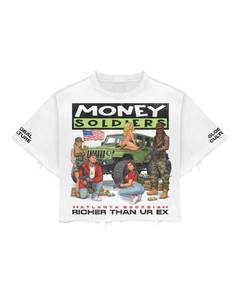 T-shirt Money Soldiers Atlanta Georgia Crop, coupe classique, sans manches, sérigraphié, vierge, unisexe, en jersey de coton, col rond - Product Image 2