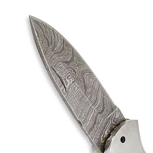 Damascus Steel Folding Pocket Knife Handmade Durable Pattern Steel Compact Outdoor <b>Camping</b> Hiking Fishing Travel <b>Tool</b> - Product Image 4