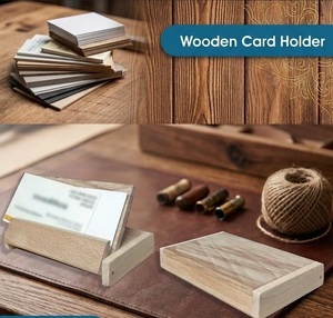 Porta Tarjetas de Visita de Madera Premium para Escritorio de Oficina, Elegante Soporte para Tarjetas de Visita, Organizador para Oficina y Recepción - Product Image 1