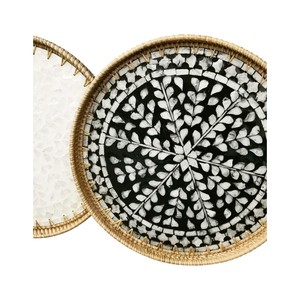 ถาดหวายทำมือระดับพรีเมียม พร้อมลายประดับมุกแท้สำหรับตกแต่ง - Product Image 3