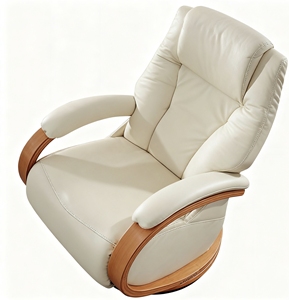 Sillón Reclinable de Cuero de Lujo/Silla Plegable Minimalista Moderna de una Plaza, Reclinación Manual, Base Fija de Titanio, Grano Superior Ergonómico - Product Image 3