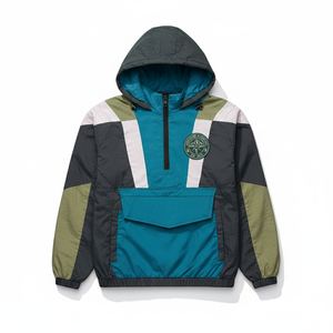 New Arrival Custom Gradient Colors Windbreak <b>Pullover</b> <b>Jackets</b> for <b>Men</b> Thick Winter Workout Half Zip Kangaroo Pocket Stand Collar - Product Image 1