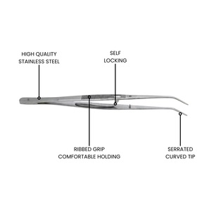 Pinzas Dentales London College de 6 Pulgadas con Punta Angulada y Dentada, Acero Inoxidable, Certificación CE Clase I, Autoclavables, Agarre Ergonómico - Product Image 2