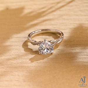 Bague de fiançailles en moissanite de laboratoire, bande pavée torsadée, pierre centrale taille Asscher, plaqué rhodium, sertissage à griffes, bijoux pour femme - Product Image 3