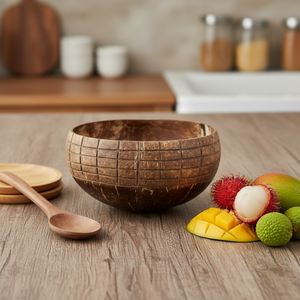 Fabricante de Tazones de Coco, Tazón de Cáscara de Coco Natural Hecho a Mano, Proveedor Ecológico, Tazón de Cocina Sostenible para Servir, al por Mayor - Product Image 6