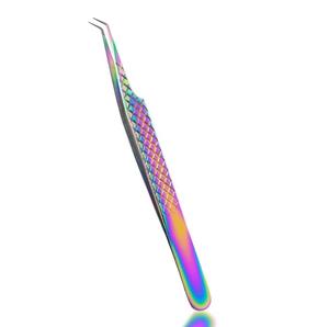Meilleures ventes : Pinces à cils arc-en-ciel / Pinces volume en acier inoxydable droites, courbées et en forme de X - Product Image 3
