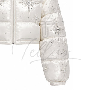 Vestes matelassées pour femmes TELLUS APPAREL de haute qualité à bas prix, avec strass, coupe régulière, coupe-vent, imperméables, design unique, contraste de couleurs - Product Image 6