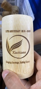 แก้วน้ำไม้ไผ่ธรรมชาติเวียดนาม ขนาด 300 มล. งานแฮนด์เมดเพ้นท์ลาย  รักษ์โลก ยั่งยืน รับผลิตแบบ OEM/ODM  ปรับแต่งได้ - Product Image 4