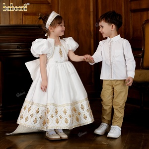 Vestido de Princesa Arabesque Blanco Babeeni para Niñas, Diseño Floral Bordado a Mano, Otoño, 100% Algodón Tafetán Ecológico, Midi - Product Image 6