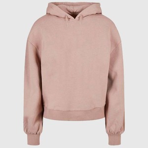 Sudadera con Capucha Extra Grande para Mujer, Color Rosa Sólido, Hombros Caídos, Manga Larga, Algodón, Otoño - Product Image 2