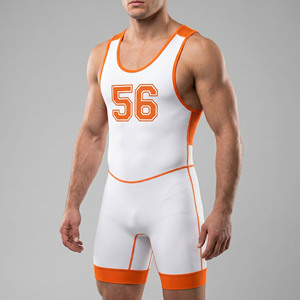 Men Wrestling Mesh Singlet OEM Premium Polyester Wrestling Singlet for Men Sleeveless <b>Compression</b> Wrestling Singlet Men's - Product Image 5