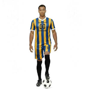 Ensemble de maillot de football unisexe pour compétition et entraînement, été, séchage rapide, respirant, antibactérien, 100% polyester, manches courtes, sport - Product Image 1