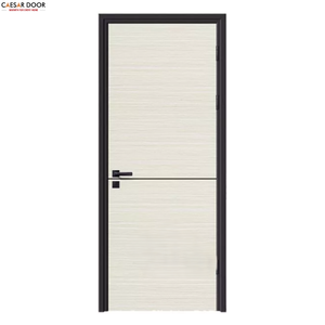 Portes intérieures modernes en MDF massif, finition bois PVC premium, résistantes à l'eau et aux termites, pour salon, hôtel, salle de bain, hôpital - Product Image 1