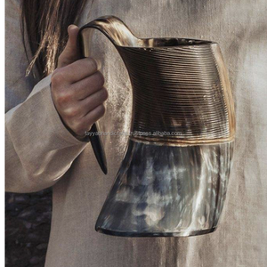 Verre à boire artisanal en résine de corne de grande taille, style nautique, double poignée, poli de haute qualité, écologique, qualité supérieure - Product Image 2