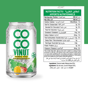Coco 100% Agua de coco con jugo de mango Proveedor al por mayor Muestra gratis Etiqueta privada OEM ODM HALAL KOSHER Sin azúcar añadido - Product Image 2